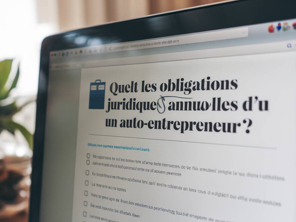 Quelles sont les obligations juridiques annuelles d'un auto-entrepreneur ?